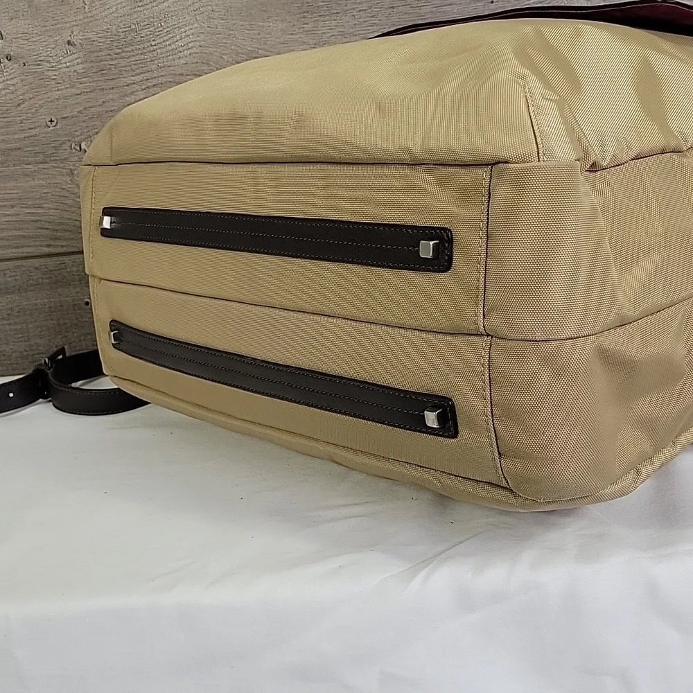 Womens Tumi Tan/Brown Nylon Leather Business Laptop Bag